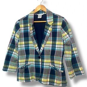 Chadwicks Plaid Blazer in Blue Yellow Green